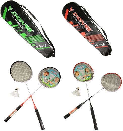 Детски бадминтон комплект в калъф (2 ракети + перце)
