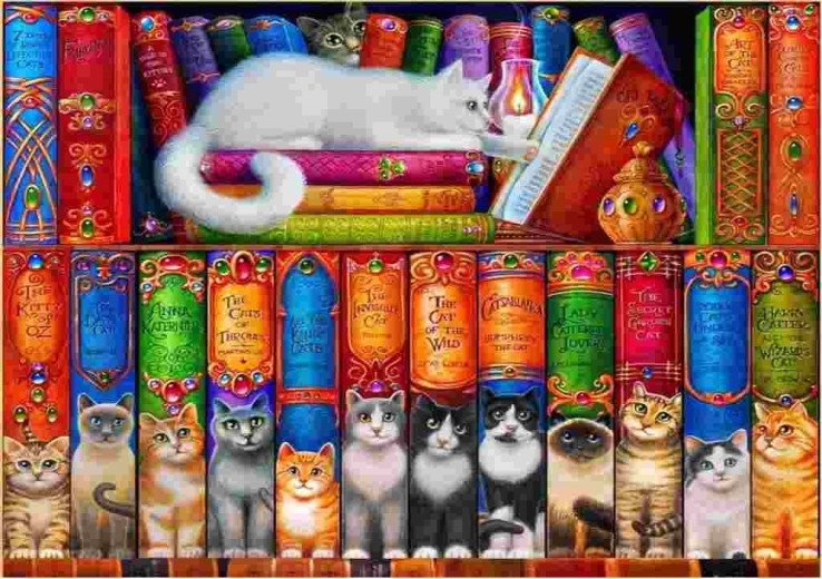 Puzzle Cat Library 1000 pieces BLUEBIRD