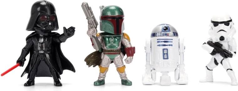 Four iconic Star Wars characters