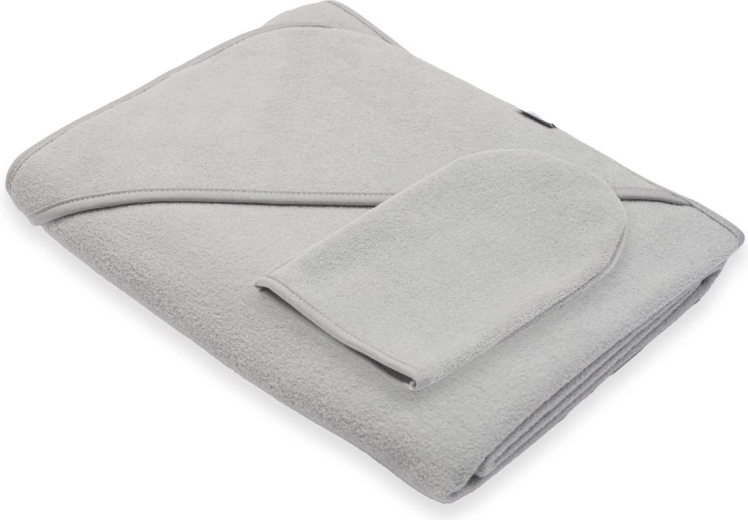 Children's terry hooded towel NEW BABY Basic 100 × 100 cm, grey