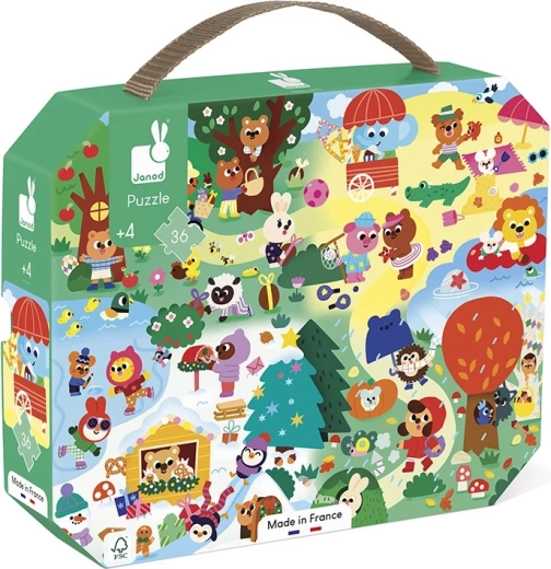 Janod puzzle in a suitcase Four Seasons, 36 pieces