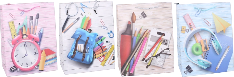 Gift Paper Bag L 31 × 40 × 12 cm – school theme, kids