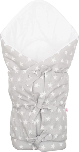 Classic lace-up swaddle wrap New Baby Stars grey-white
