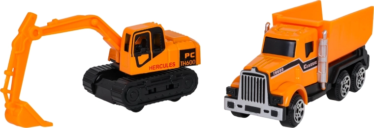 Two construction vehicles included