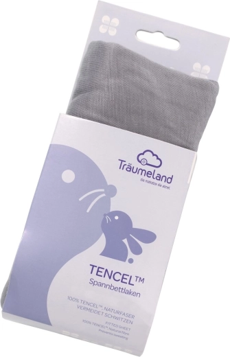Träumeland Tencel fitted sheet 40 × 90 cm dark grey