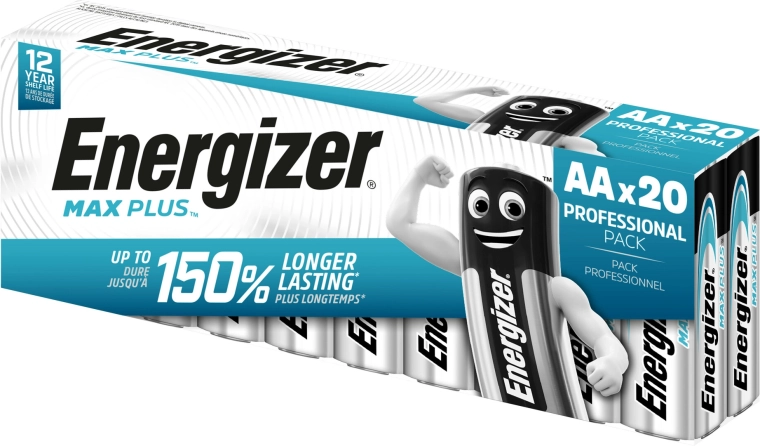 Алкални батерии Energizer Max Plus AA 20 бр.