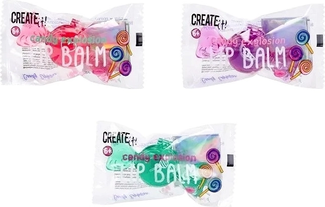 Create It! балсам за устни Candy Explosion в опаковка като бонбон