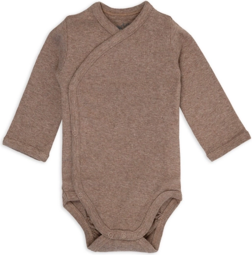 Lodger wrap bodysuit with long sleeves melange buffalo, size 62