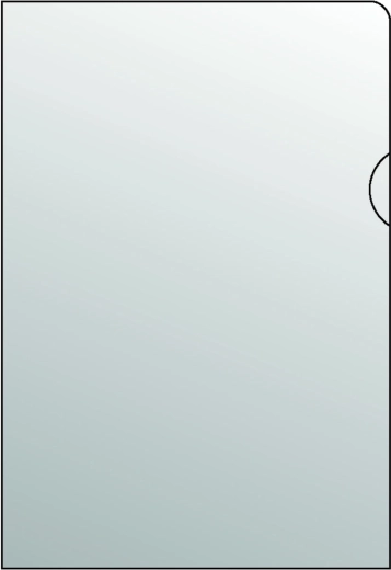 Transparent L-shaped folder for A4 documents