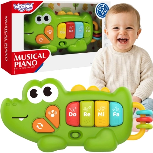 Woopie Baby Interactive Crocodile Piano with Sounds and Light 18m+