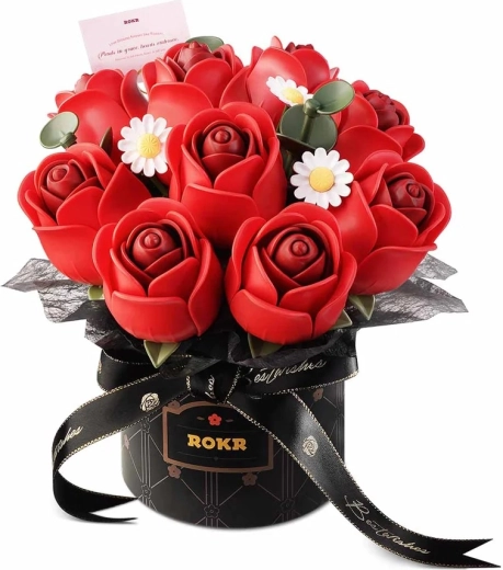 ROKR 3D building kit bouquet of red roses in a gift box