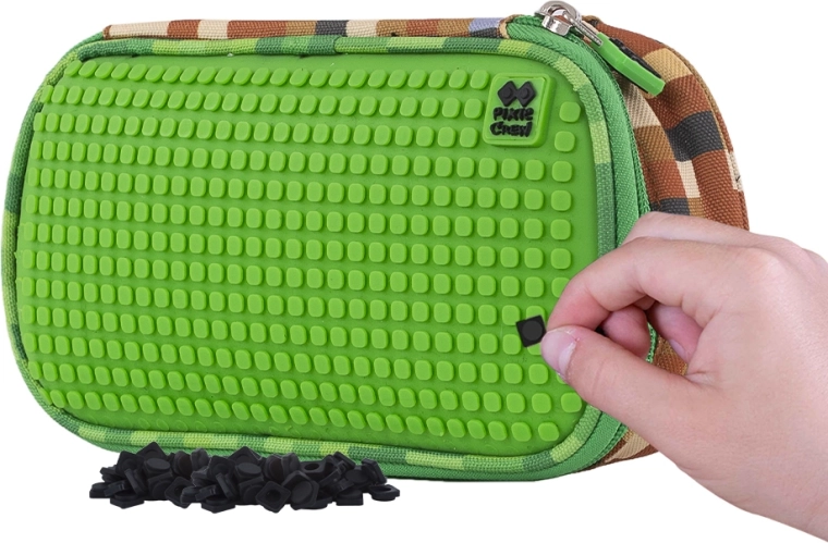 PIXIE CREW student pencil case, green, with large panel