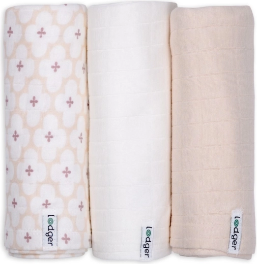 Lodger cotton muslin swaddles Swaddler solid matcha powder, 70 x 70 cm (3 pcs)