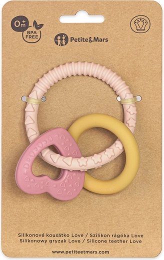 PETITE&MARS silicone teether Love cute pink 0m+