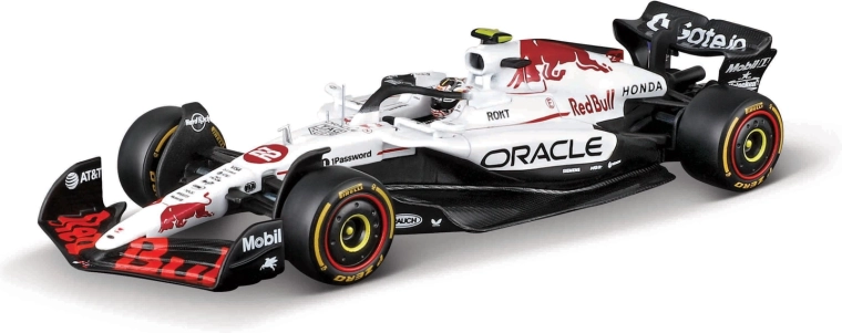 Bburago Formula 1 model Oracle Red Bull Racing RB21 (2025) Yuki Tsunoda #22 with helmet 1:18