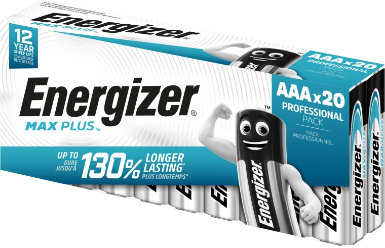 Алкални батерии Energizer Max Plus AAA, 20 бр.