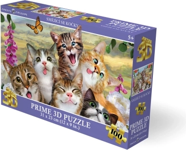 3D Puzzle Smiling Cats, 100 Pieces