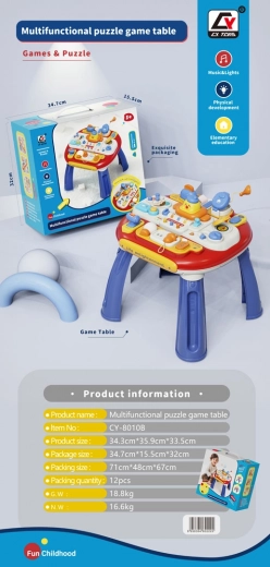 Multifunctional interactive play table for children