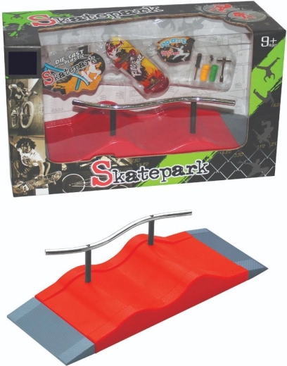 Комплект fingerboard скейтпарк с рампа, парапет и аксесоари