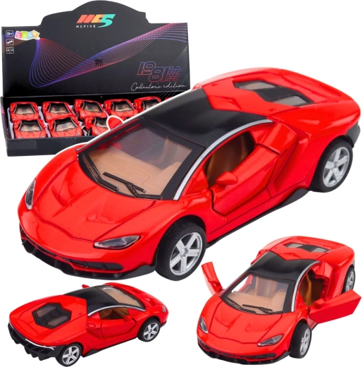 Metal Sports Car 1:32 red with lights and sounds