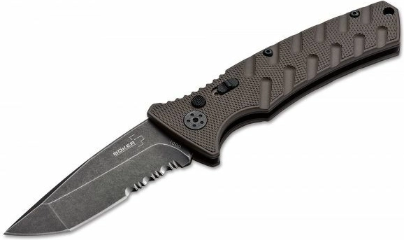 Автоматичен нож BÖKER PLUS Strike Tanto Coyote, stonewash, кафяв