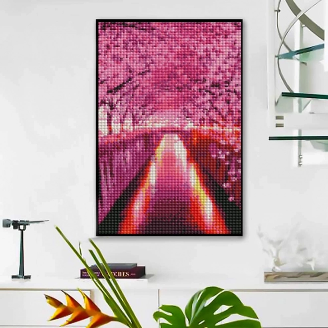 Диамантено рисуване – алея със сакури 30 × 40 см