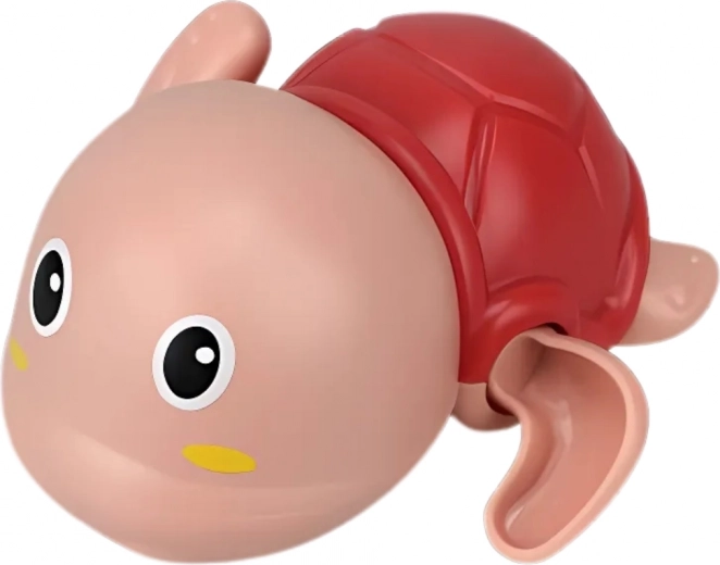 Woopie floating wind-up bath turtle pink