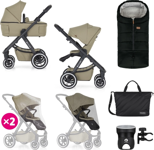 Petite&Mars Icon 2-in-1 Combination Stroller Mossy Green XXL Air