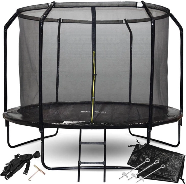 SKYFLYER 304 cm Garden Trampoline with Safety Net and Ladder