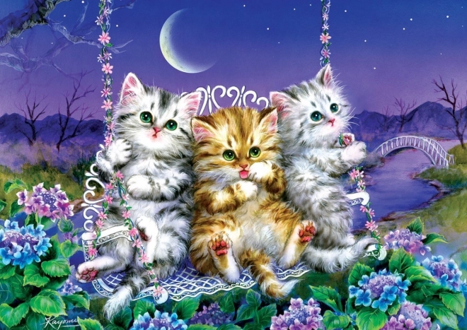 Puzzle ART PUZZLE Kittens on a Swing 500 pieces