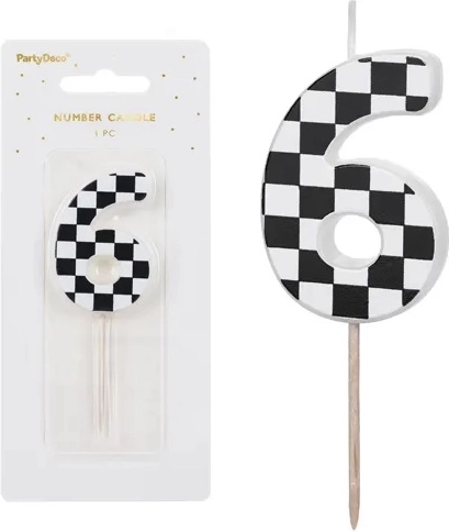 Birthday cake candle number 6 mix - 1 piece