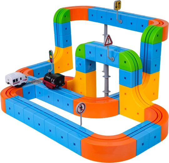 Two illuminated trains with rechargeable batteries