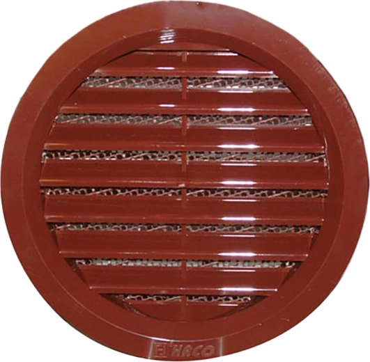 Ventilation grille with mesh, diameter 100 mm, brown