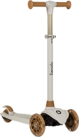 Children's three-wheeled scooter LIONELO Jessy with LED wheels – Grey Brown