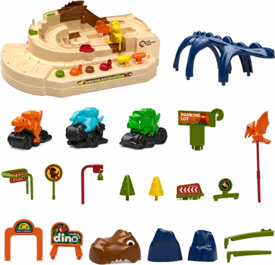 Rich accessories and 3 dino vehicles in the box