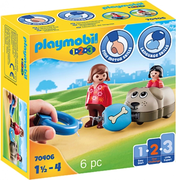 Playmobil кученце на колелца – количка, фигурки и кубчета