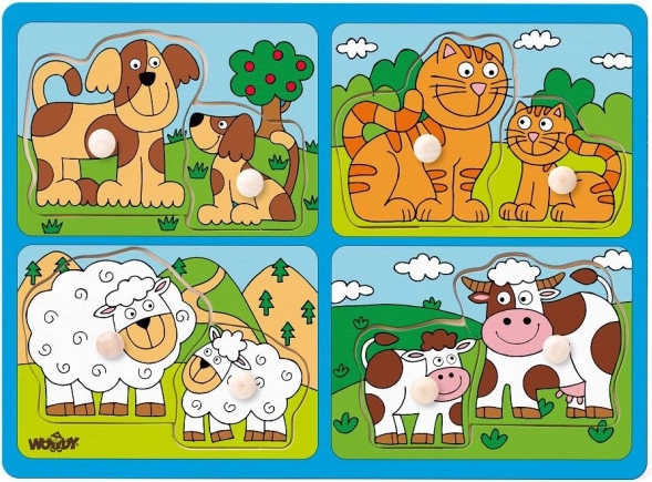 WOODY Wooden Puzzle with Domestic Animals