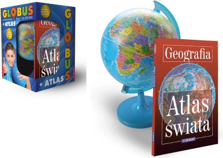 Political Globe with World Atlas