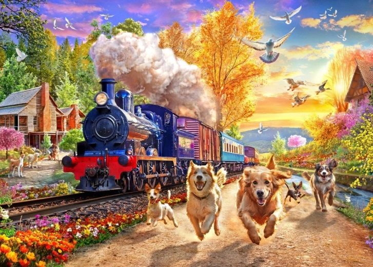 BLUEBIRD puzzle Behind the Train 300 pieces