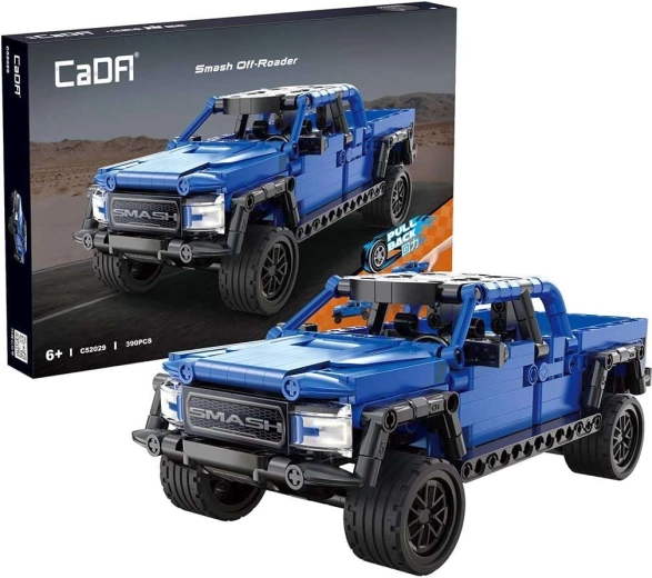 CaDA син офроуд автомобил Smash Off-Roader с pull-back (назад и пусни) механизъм