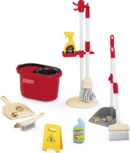 Cleaning set for children with bucket and mop