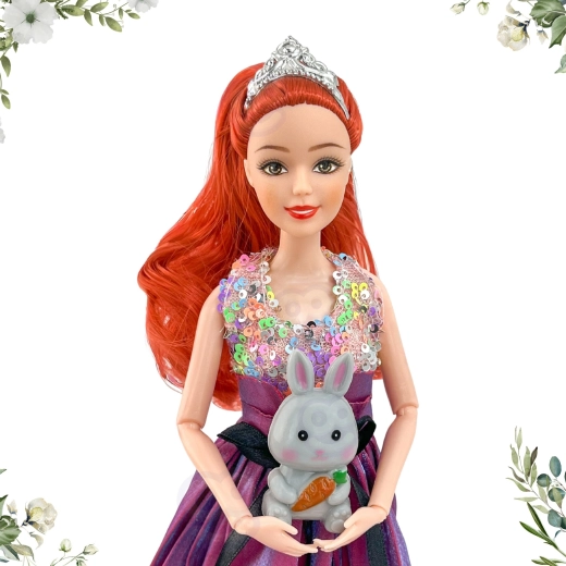 Posable doll with a bunny
