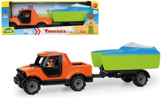 Lena Truckies pickup with trailer and boat