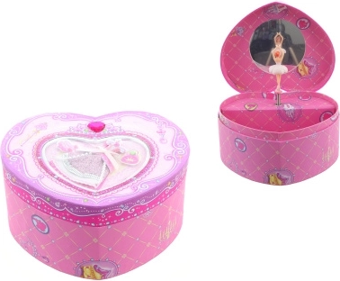Musical heart-shaped jewelry box with ballerina