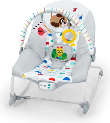 Baby Einstein вибриращо музикално бебешко шезлонг-люлка Dean's Discovery Spot 0м+, до 18 кг