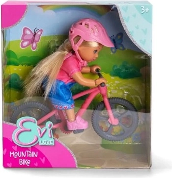 Evi Love doll on a mountain bike