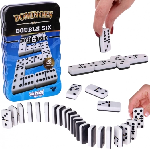 Woopie classic domino – 28 tiles in a metal tin