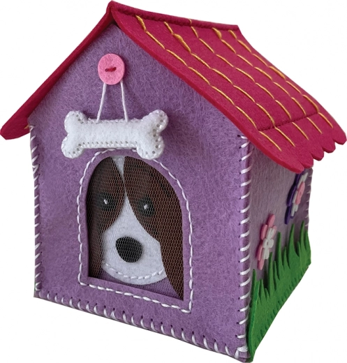 Felt Boxes Puppy Purple TOYS INN – creative sewing kit for kids