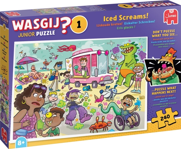 Пъзел Jumbo Wasgij Junior 1: Ледени писъци! 240 части