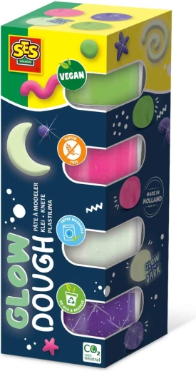 SES Creative светещ пластилин Glow Dough 4× 90 g